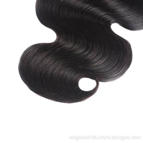 Megalook High Discounts No Tangle No Shedding Natural Color Raw Virgin Body Wave Double Drawn Russian Human Hair Bundles